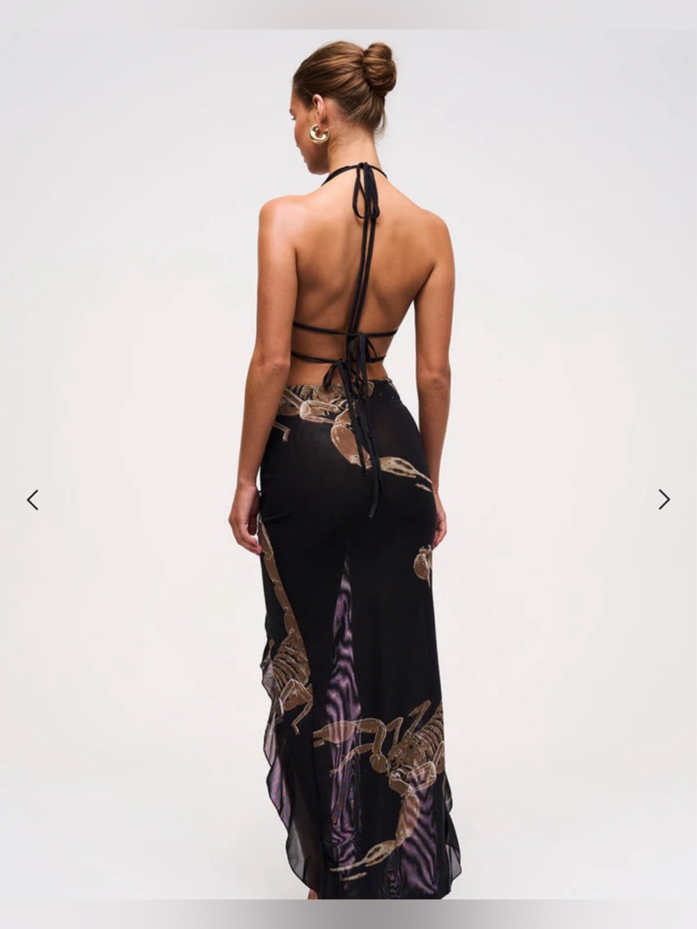 Murci UK Scorpion Halter Backless Maxi Dress